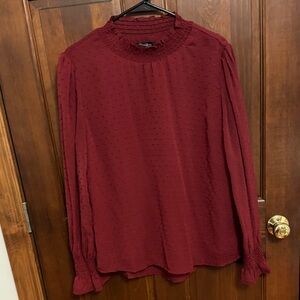 Papillon Burgundy Clip Dot Blouse